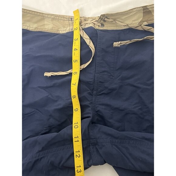 Patagonia Men’s Wavefarer Board Shorts Size 34 Navy Blue/Tan Camo Waist - Picture 12 of 13